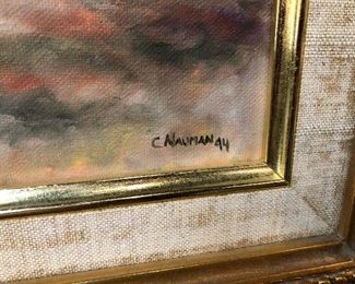 Original Canvas landscape Signed  C, Nauman 