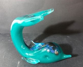 Dolphin Glass ARt from India