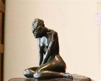 "Seated Woman"  a lost-wax bronze casting attributed to Carol Miller