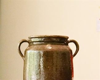 Mid 19th Century clay container with Alkaline Glaze, by Georgia potter Lucius Jordan (1816-1880) discovered Sand Hill Farm Grey (Jones County)