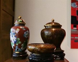 Contemporary collection of cloisonné.