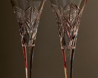 Pair of Waterford Toasting Flutes 