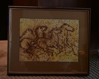 "Horses" by John McIver, Watercolor 28"×23"