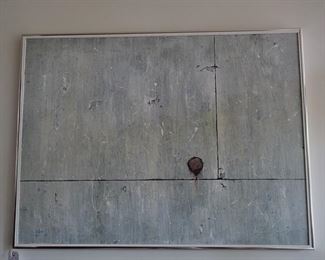 "Weathered Wall" by John McIver 1983 acrylic on panel.
30"×40" approximately.