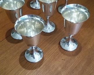 6, Sterling Silver Goblets #272 by Gorham. Monogrammed "B"