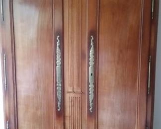 Armoire Provincial Louis XV Style, pear wood circa Late 18th C.
90"H×56"W×27"D