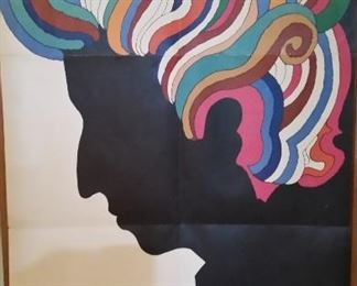 Bob Dylan 1966, part of a CBS album "Bob Dylan's Greatest Hits" This psychedelic folded poster was done by Milton Glaser, as part of the '66 reboot of BD's career after a terrible car crash that rumored he was dead.