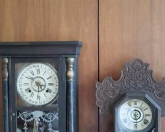 Late 19th century Mantel Clocks,
Left: Hour & Date Function
Right: Hour Function
Both are "coil-gong"