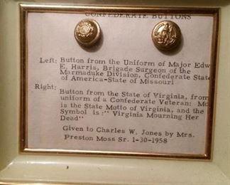 Historical Confederate Uniform Buttons.