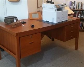 Danish Modern Teak Desk,
Left: Single Hanger Drawer
Right: Three stacked drawers.