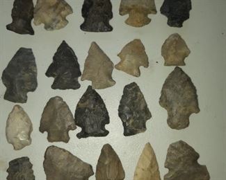 Five bags of Native American arrowheads