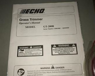Instructions for the Echo Grass Trimmer that is for sale