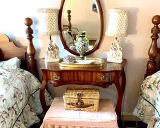 Antique Vanity Table & Mirror