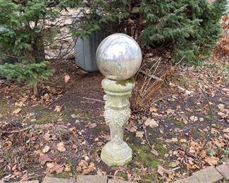 Gazing ball on stand