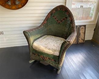 Antique wicker rocker