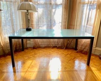Iron and glass dining table