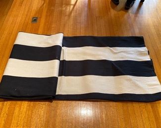 Crate & Barrel black and white striped rug