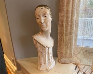 deco chalk ware bust (repaired)