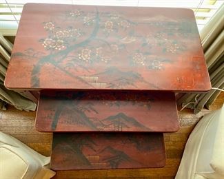 Japanned nesting tables