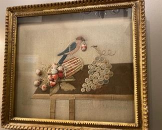 19th century wool and silk embroidery
