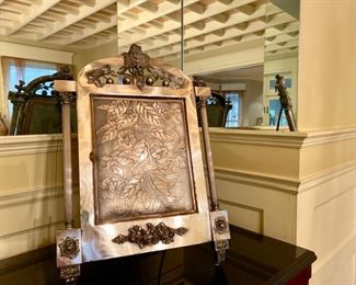Victorian silver-plate mirror