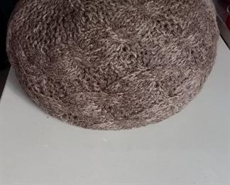 Wool knit ottoman