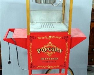 Wisefame International Electric Popcorn Maker 2-Wheeled Cart, Model #20215, 61" x 32" x 18"