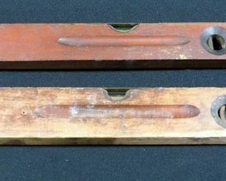 24" Stanley No. 0 And 26" No. 3 Wood Carpenter Levels