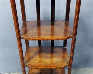 Antique Solid Oak Book / Curio Shelf, Open Back, 42" x 16.5" x 11"