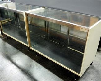 Glass Display Cases With Sliding Doors, Qty. 2 38" x 48" x 22"