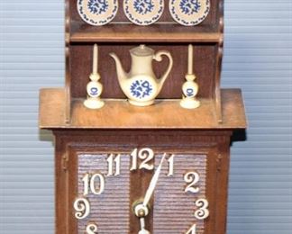 Plastic Cupboard Novelty Clock, 11" Tall, Runs