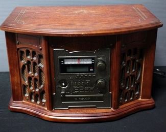Innovative Technology Wood Music Center With Recordable CD Player Model ITRR-501, With Remote, Manual And Connectors, Powers On