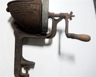 Antique Universal Vegetable Slicer, Burritt & Bro. Tool And Antique Wood Tool Believed To Be Vice