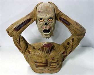 Large Bat Decoration And Decapitated Zombie Figure