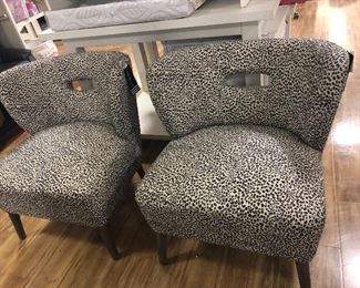 Leopard print Mid Century style Chairs