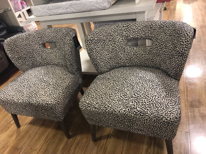 Leopard print Mid Century style Chairs