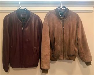 Hammacher Schummer Men's Suede Jacket / Johnston and Murphy Leather Jacket