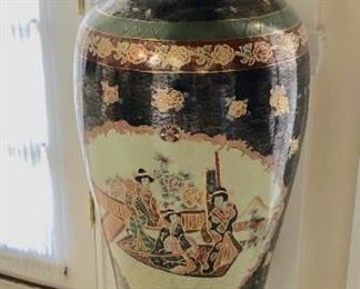 Oversized Asian Vase on Stand