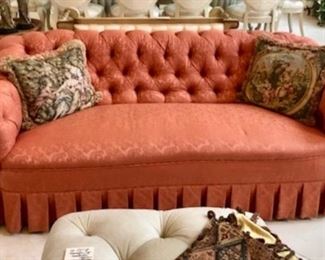 Antique Chesterfield Sofa (Reupholstered)