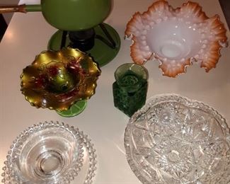 Imperial bead, cut crystal, Carnival Glass and Fenton