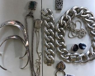 Sample of some of the sterling. Lots of sterling and costume jewelry. 