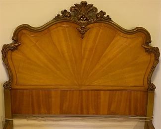 One of two headboards from satinwood bedroom set
