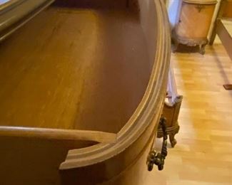 Satinwood bedroom set drawer detail.