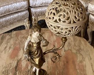 Metal figural lamp