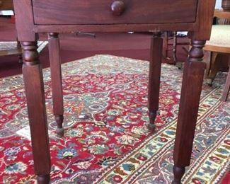 Side table with single drawer, antique, 22"x21.5"x28.75"H