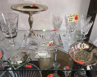 Crystal wine glasses, Waterford bowl, more  