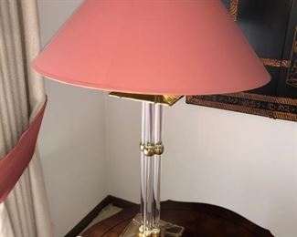 (2) lucite lamps