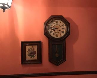 Ansonia Clock Co./ walnut school clock