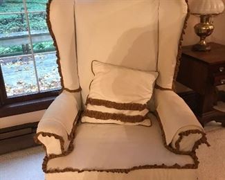 Upholstered wingback chair