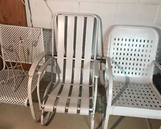 Vintage metal patio chairs